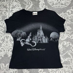 Disney Mickey Mouse Vintage Graphic T-Shirt Black Size 2X